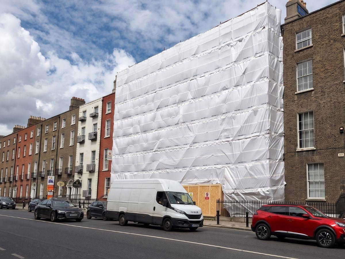 Scaffolding erected on a Dublin construction site