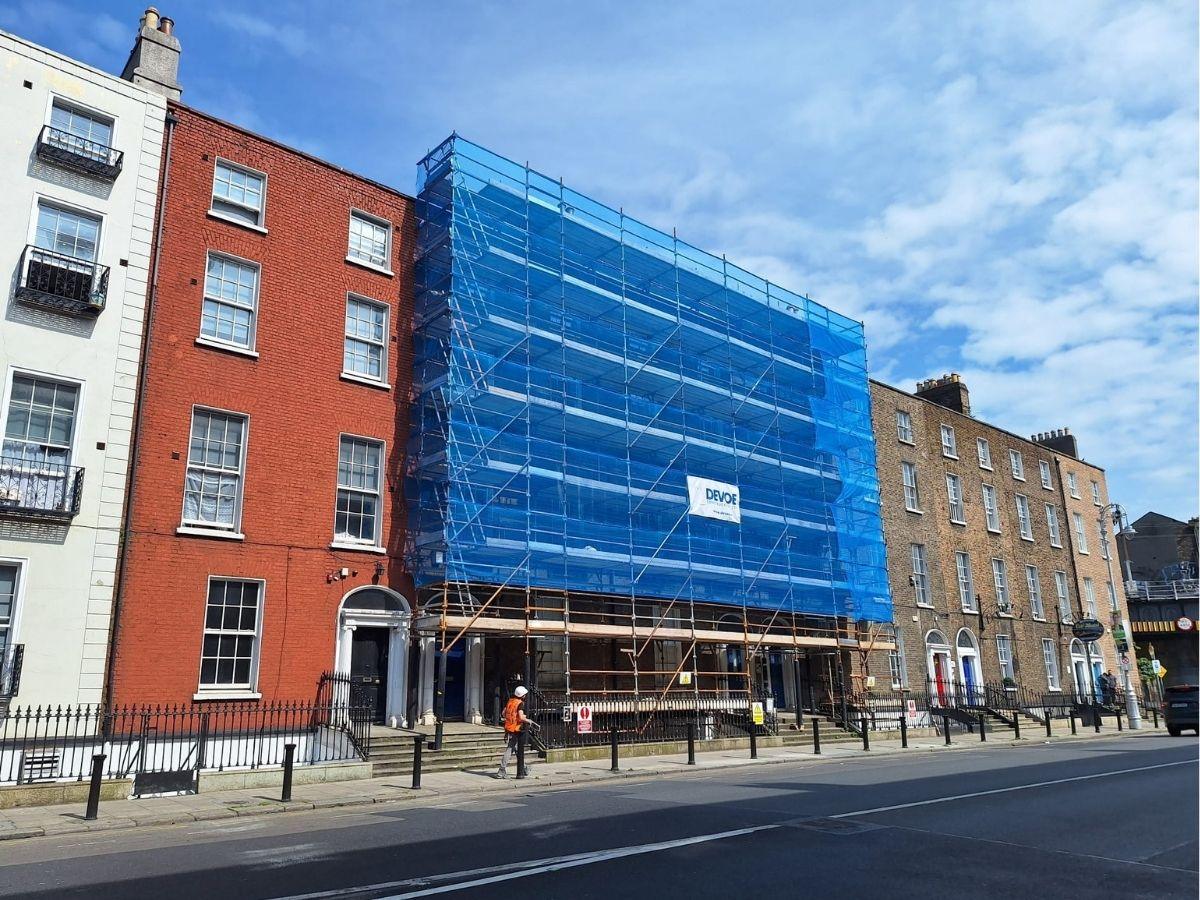 Residential scaffolding erected for extension works
