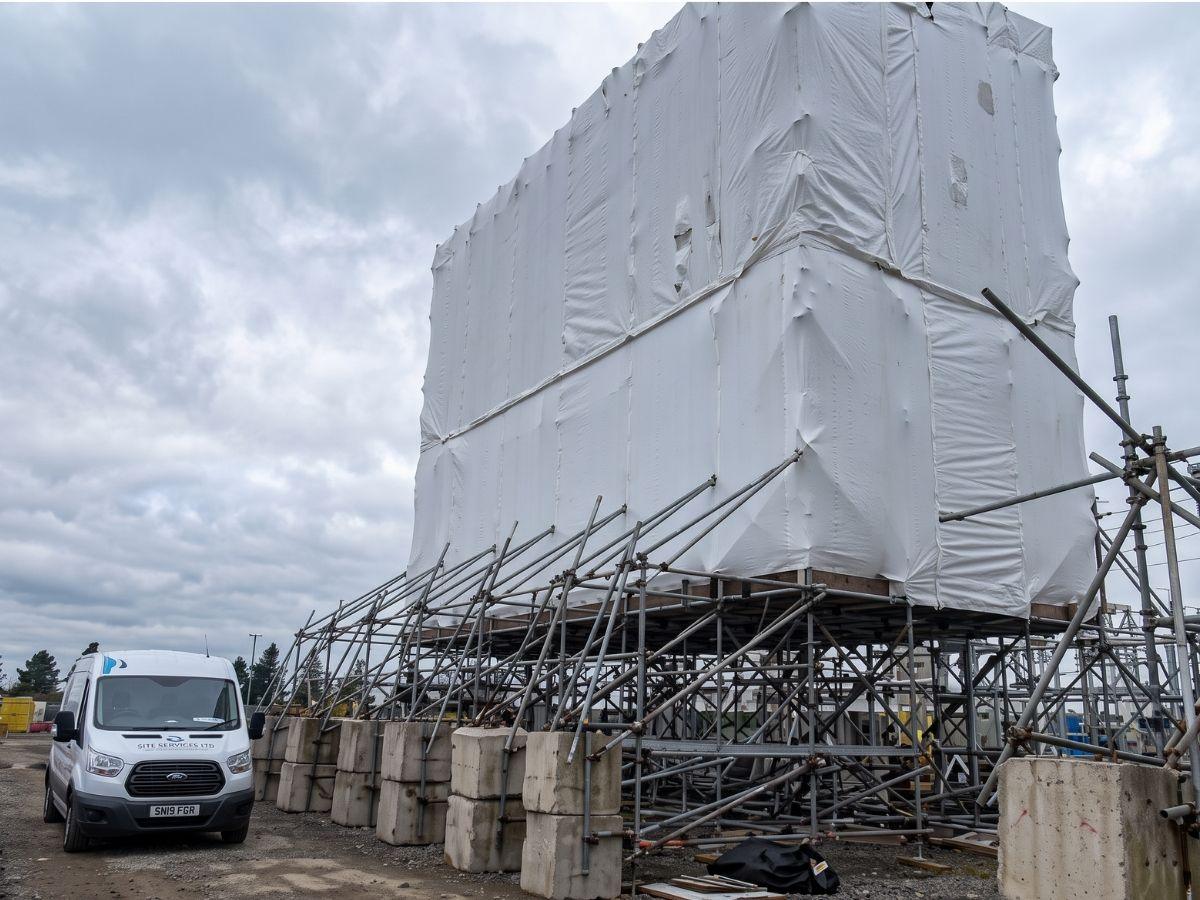 Full building scaffold erected for refurbishment works
